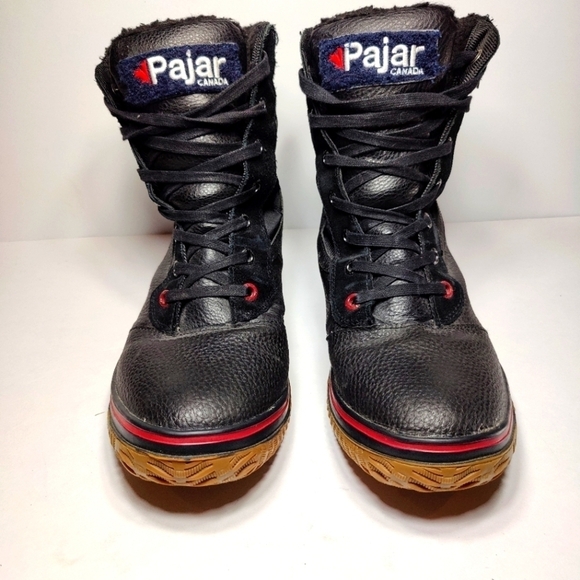Pajar Canada trooper Waterproof Winter Fur Lined Black Red Men's Boot Sz 11-11.5 - Picture 2 of 11